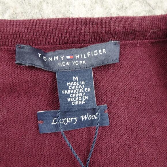 Tommy Hilfiger Sweater Womens Medium Cardigan Houndstooth Luxury Wool B - Picture 6 of 14